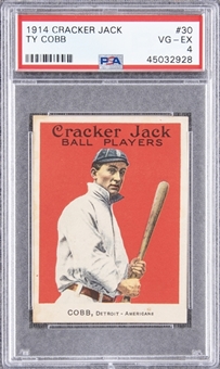 1914 Cracker Jack #30 Ty Cobb – PSA VG-EX 4